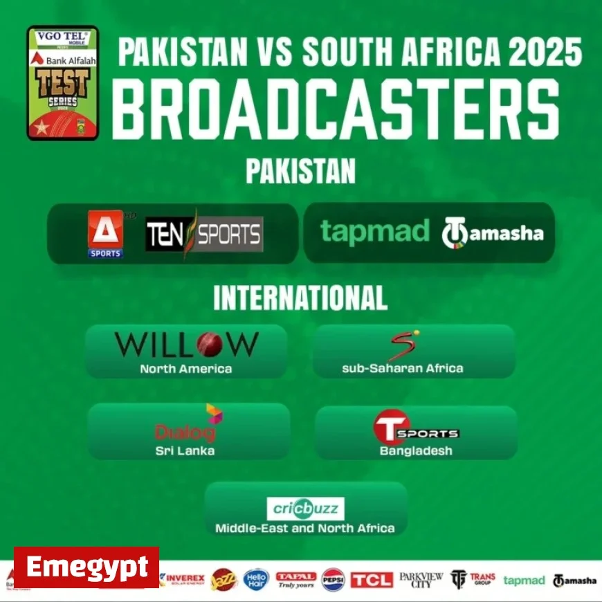 Pakistan vs South Africa Series Broadcast Details Revealed