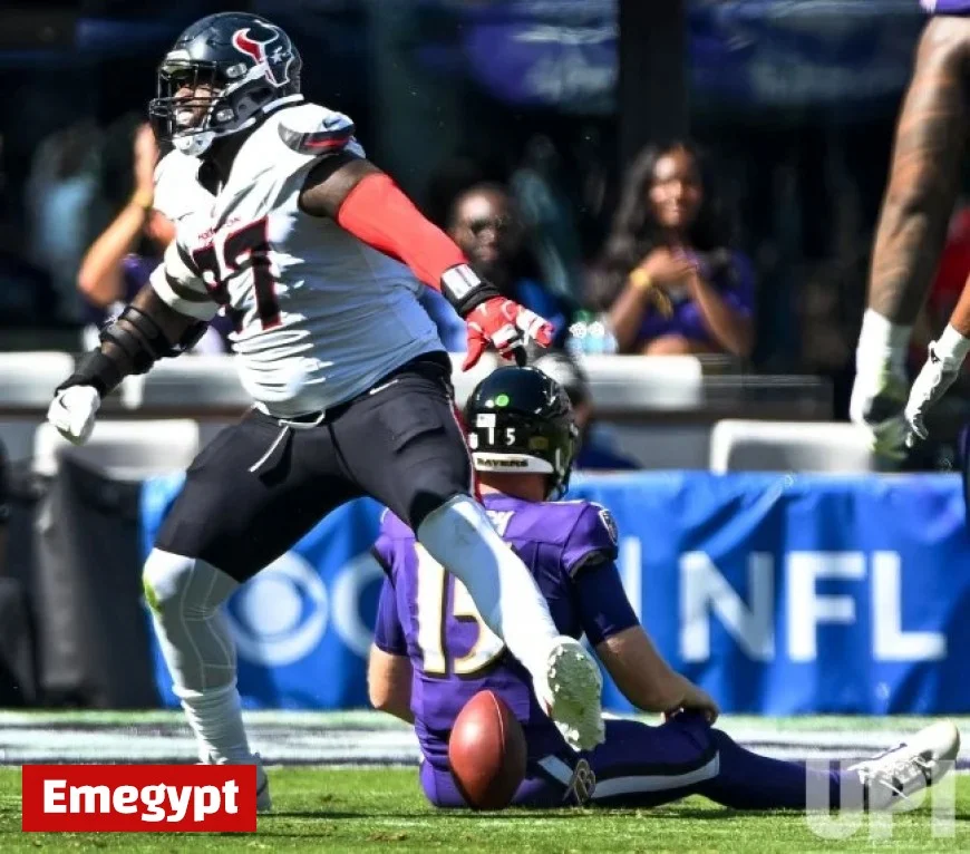 Houston Texans’ Edwards Sacks Baltimore Ravens QB Rush in Stunning Baltimore Showdown Photo