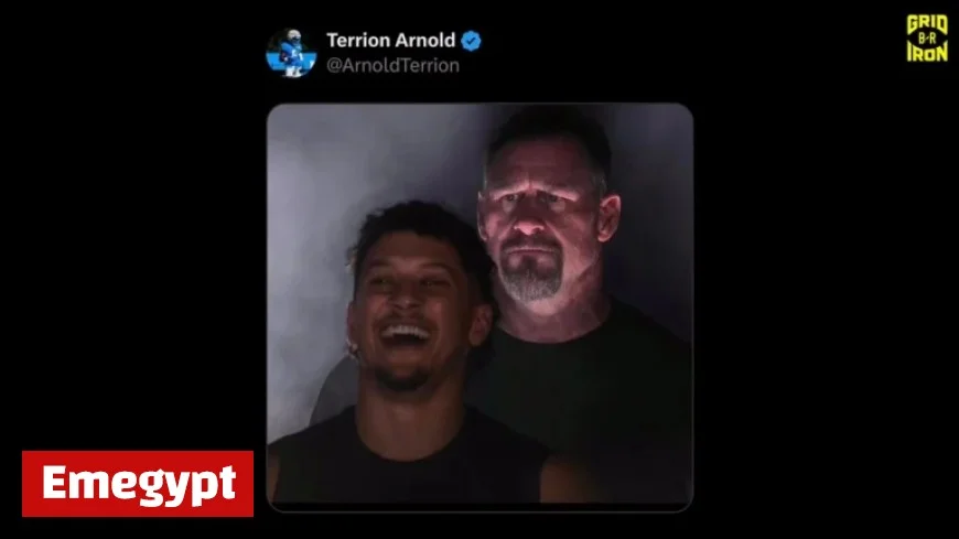 Lions’ Terrion Arnold Shares Viral Meme of Mahomes and Campbell as WWE Legends Undertaker and AJ Styles