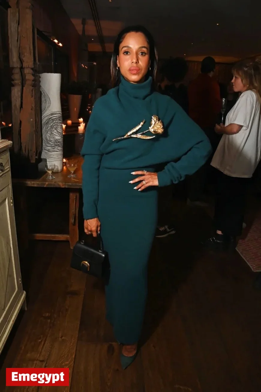 Kerry Washington Stuns in Carolina Herrera at London Screening of ‘Wake Up Dead Man: A Knives Out Mystery’