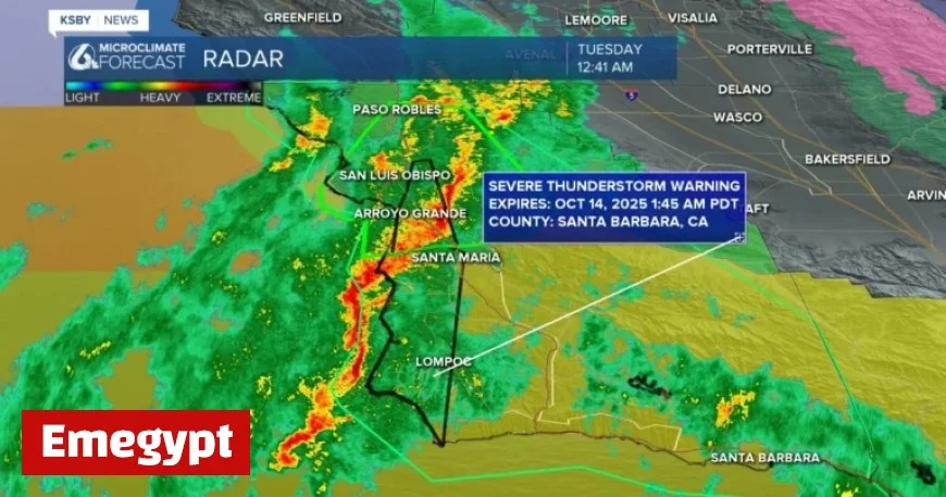 Urgent Alert: Severe Thunderstorm Warning Hits San Luis Obispo County