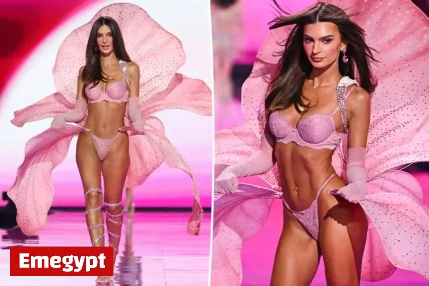 Emily Ratajkowski shines in her debut appearance at the Victoria’s Secret Fashion Show runway