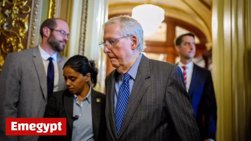 Senator Mitch McConnell Takes a Fall in Capitol Hallway