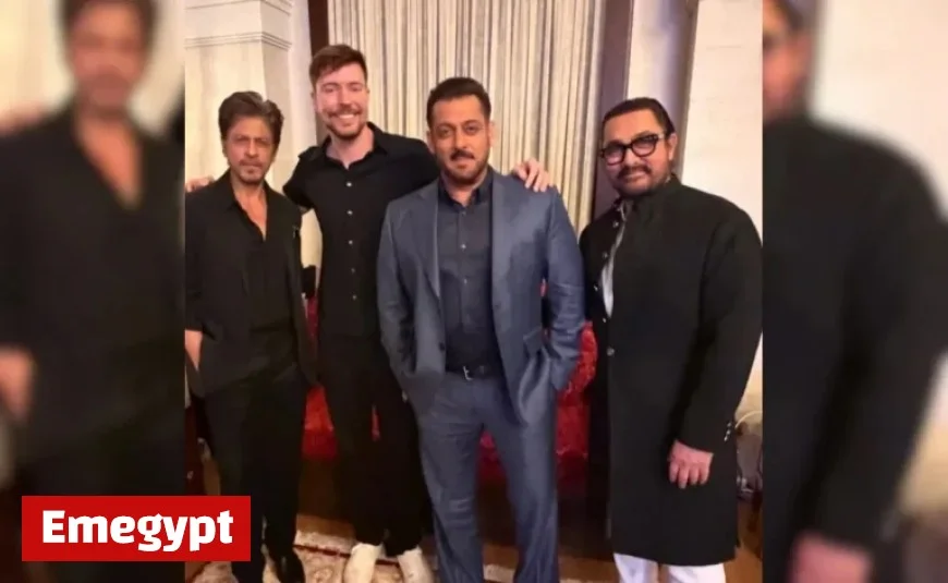 Shah Rukh, Salman, and Aamir Khan Captured in Viral Photo of the Day from Saudi Arabia with MrBeast
