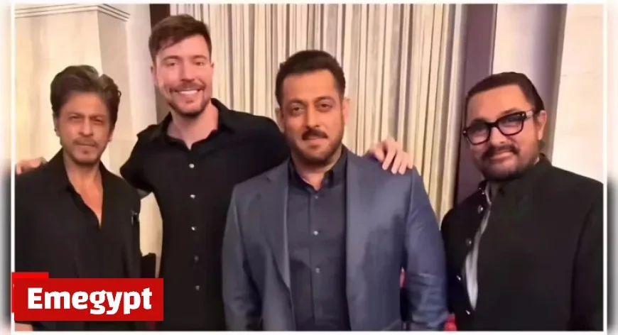 MrBeast Captures the Internet’s Attention Posing with Bollywood Legends Shah Rukh Khan Salman Khan and Aamir Khan as Netizens Buzz