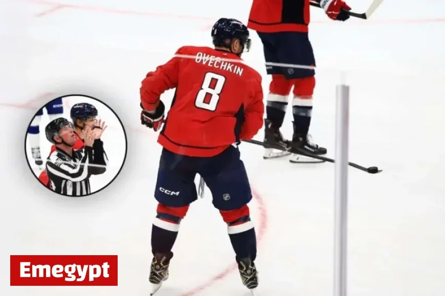 Alex Ovechkin Masterfully Flips Puck to Official Without Looking Showcasing Aura Farming Skills