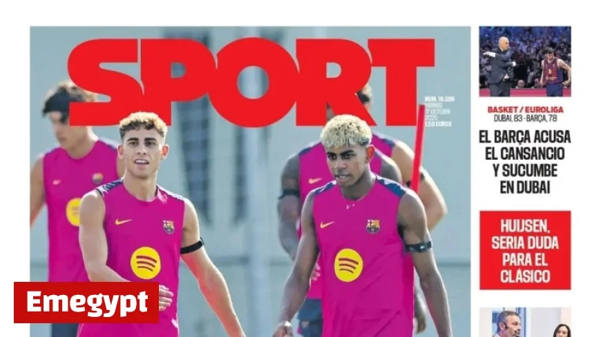 Today’s Cover of SPORT Friday October 17 2025