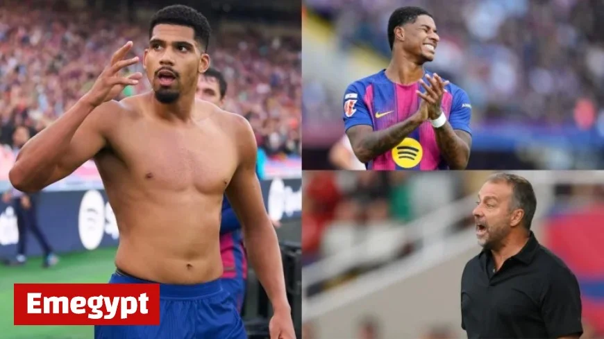 Barcelona player ratings vs Girona Ronald Araujo’s last-minute heroics save the day while Hansi Flick’s frustration boils over as Marcus Rashford misses opportunity