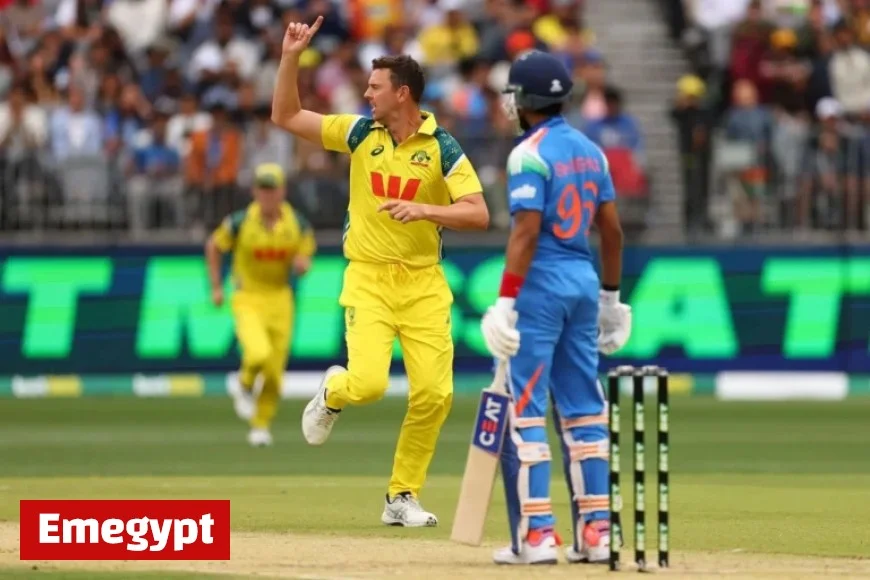 Shreyas Iyer Falls to Josh Hazlewood’s Short Ball for 11 in Australia vs India 2025 1st ODI Watch Highlights