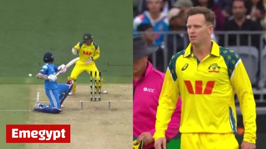 Washington Sundar’s Bold Reverse Sweep Attempt Leads to Dismissal by Matthew Kuhnemann in First ODI