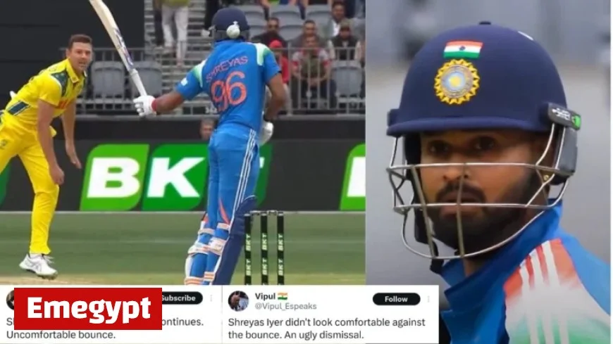 Shreyas Iyer Criticized for Struggling with Short Balls in India’s 1st ODI Defeat to Australia