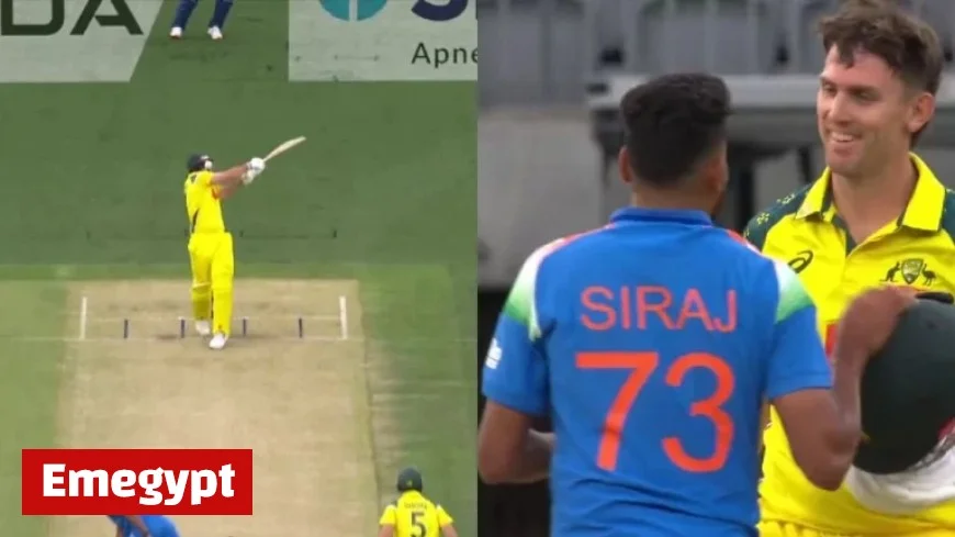Mohammed Siraj’s fierce delivery strikes Mitchell Marsh’s head sparking immediate concern in Perth