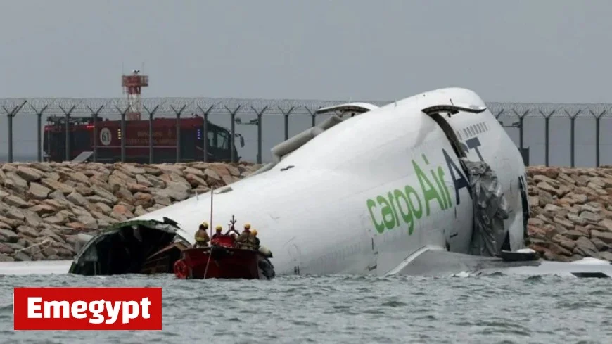 Emirates Cargo Plane Veers Off Runway Into Sea at Hong Kong International Airport