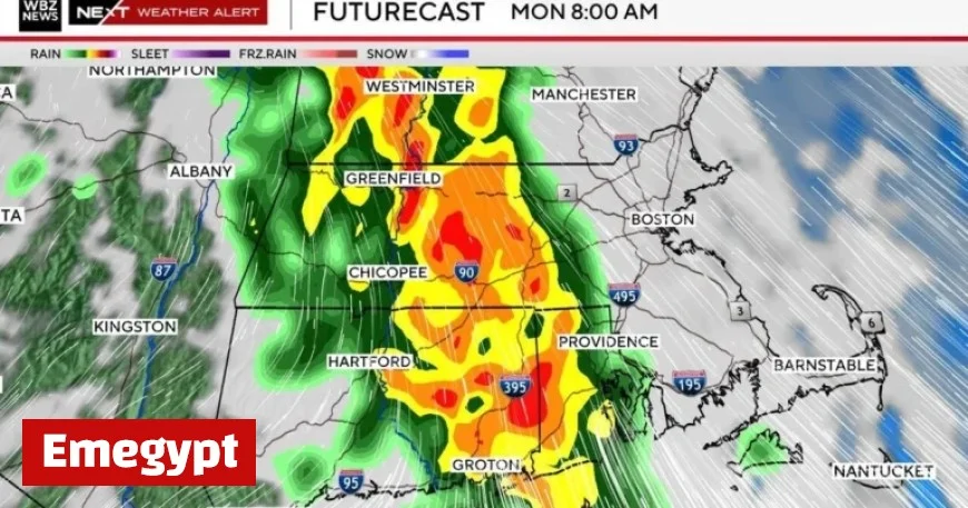 Severe Storm to Impact Boston with Intense Rain and Strong Winds on Monday