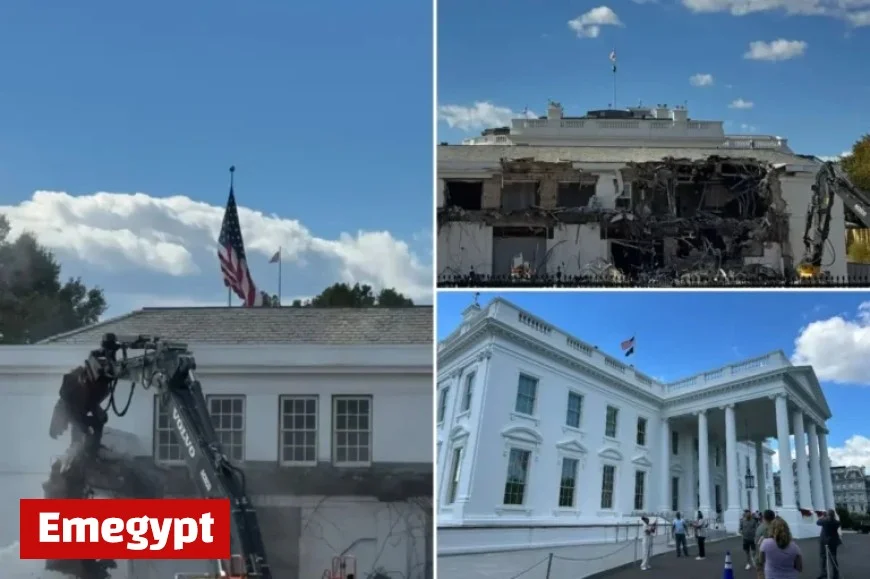East Wing of White House Demolition Underway for Trumps $250 Million Ballroom Expansion
