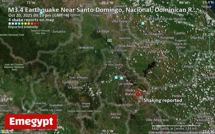 Earthquake Alert Seismic Event Strikes Near Santo Domingo Dominican Republic