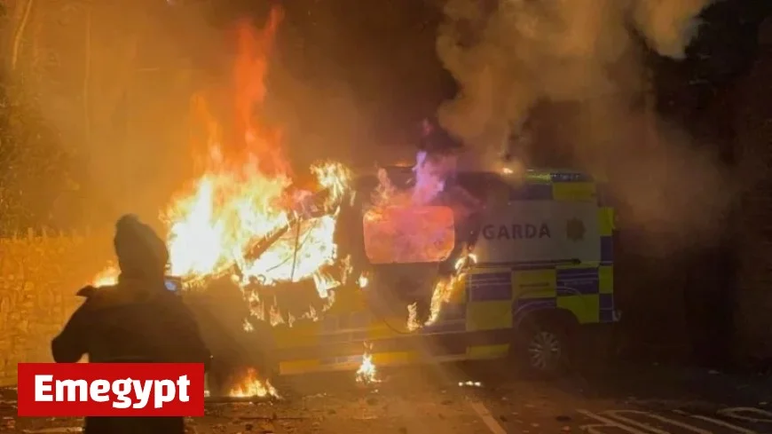Dublin Erupts in Chaos as Anti-Immigrant Protesters Torch Police Van Following Attack on Young Girl