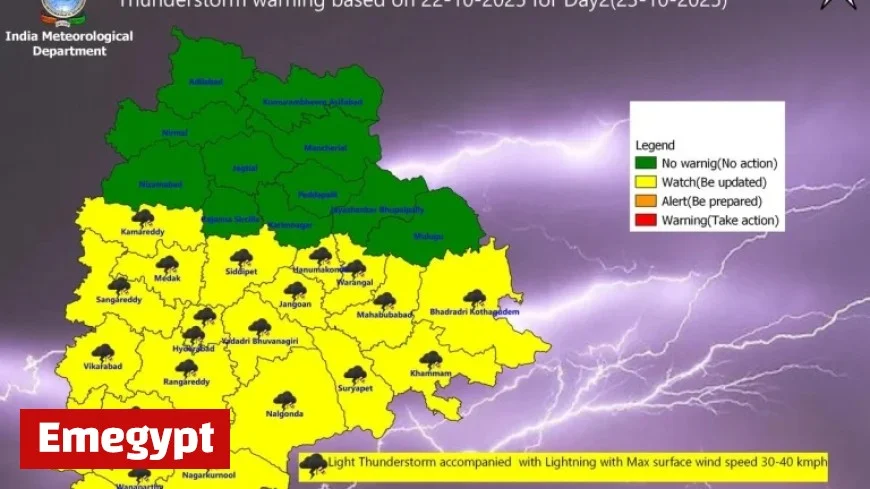 Brace for Thunderstorms in 22 Telangana Districts on October 23