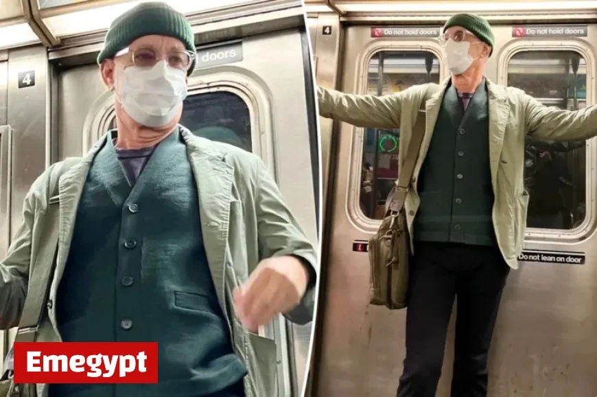 Oscar Winner Tom Hanks Rides NYC Subway Disguised and Unrecognized