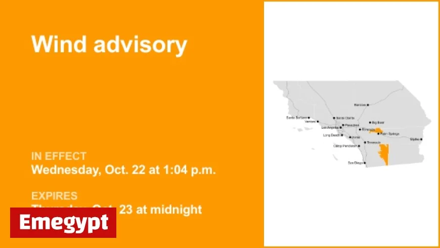 Wind Advisory Issued for San Gorgonio Pass and San Diego Deserts