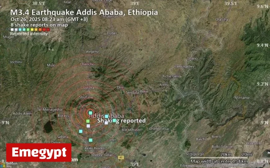 Seismic Event Detected Near Addis Ababa, Ethiopia