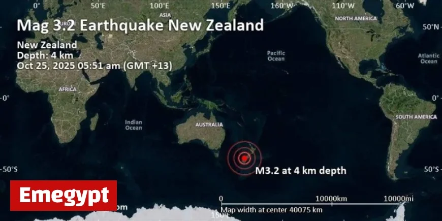 Magnitude 3.2 Earthquake Strikes New Zealand on October 25, 2025