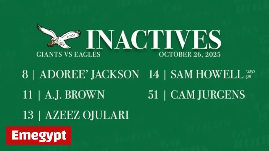 Giants vs. Eagles: Key Players Out