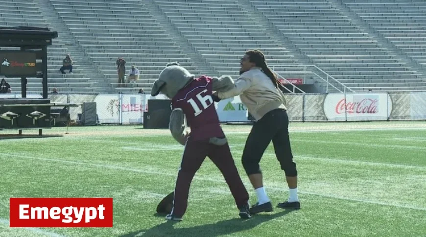Cam Newton Encounters AAMU Bulldog Mascot