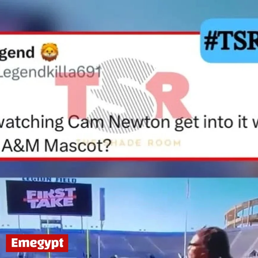 Cam Newton Engages in Playful Tussle with Alabama A&M Mascot on ESPN Tour