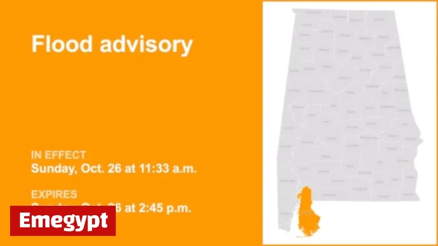 Flood Advisory Issued for Baldwin County Due to Heavy Rain until Sunday