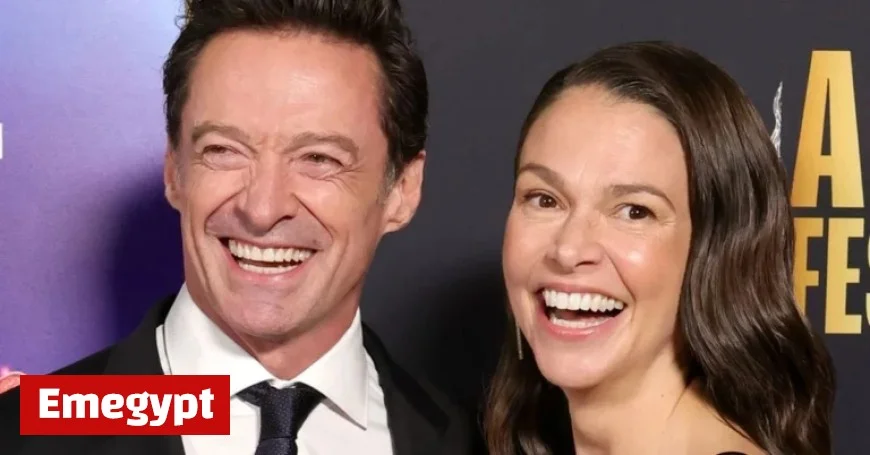 Hugh Jackman, Sutton Foster Debut as Couple at Hollywood Premiere