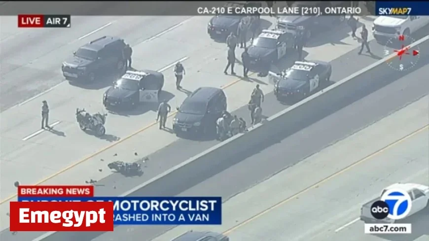 Motorcycle Pursuit Ends in Crash, Shuts Down 210 Freeway Eastbound Lanes