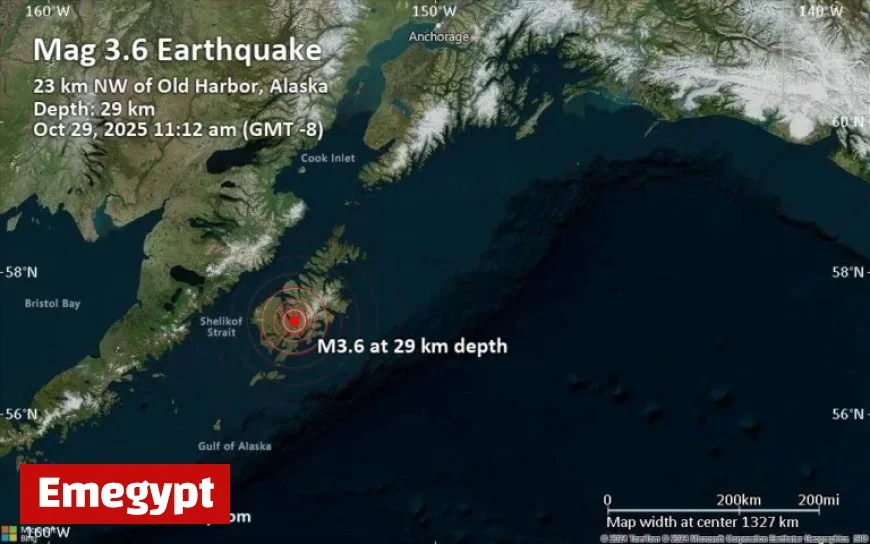 Minor 3.6 Earthquake Strikes 56 Miles Southwest of Kodiak, Alaska