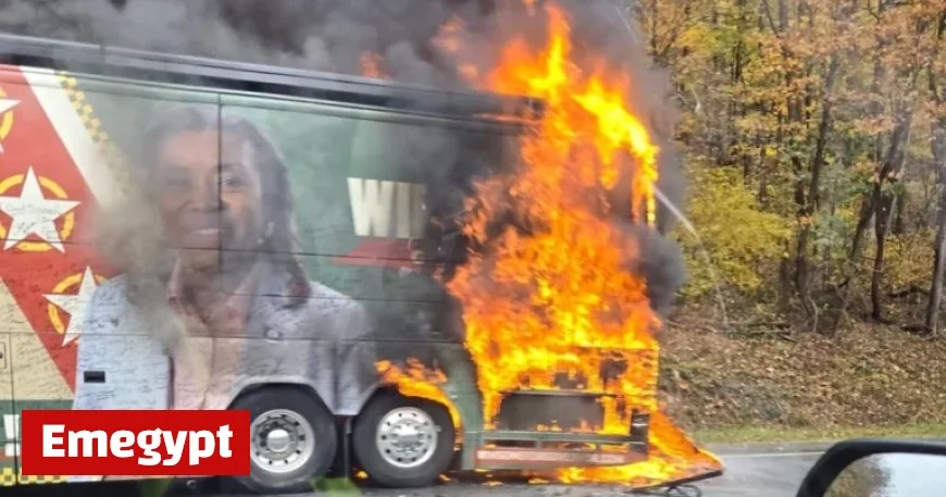 Earle-Sears Campaign Bus Catches Fire; Spanberger Relieved Team Safe