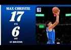 Max Christie Shines with 17 Points, 6 Assists Against Houston Rockets