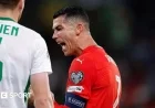 Nathan Collins of Republic of Ireland perplexed by Cristiano Ronaldo’s iconic celebration against Portugal