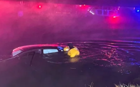 Firefighter Rescues Elderly Man from Submerged Car in West Chester Pond