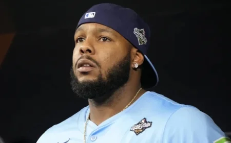 Nathalie Guerrero Shines in Preppy ’27’ Outfit at Blue Jays Game 6