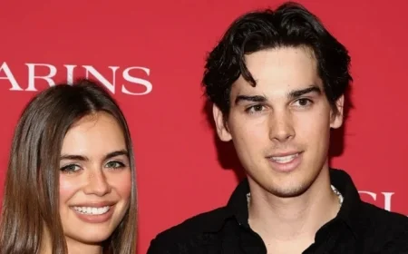 Paris Brosnan’s Model Girlfriend Shines in Bold Naked Dress Trend