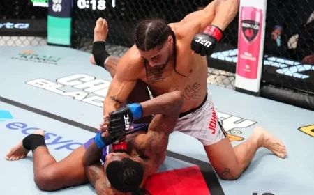 UFC Fight Night 263 Highlights: Donte Johnson Chokes Out Sedriques Dumas to Maintain Perfect Record