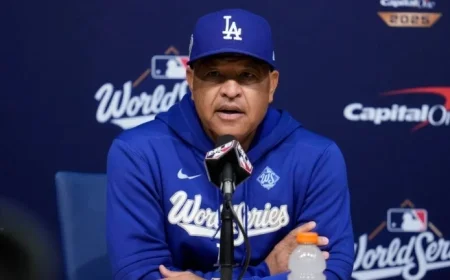 Dodgers Hold Pre-Game Media Session Ahead of World Series Game 7