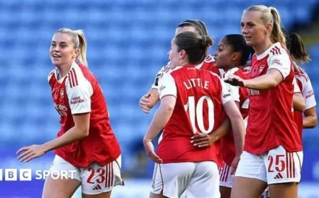 Arsenal Triumphs 4-1 Over Leicester as Alessia Russo and Stina Blackstenius Lead the Charge