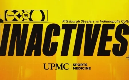 Steelers Announce Inactive Players for Week 9 Against Colts