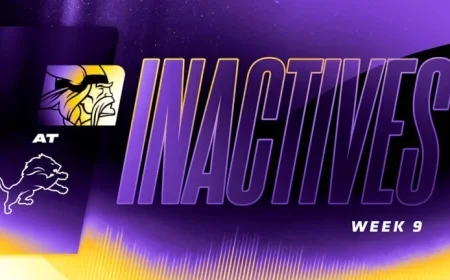 Vikings vs. Lions: Week 9 2025 Inactive Players Revealed
