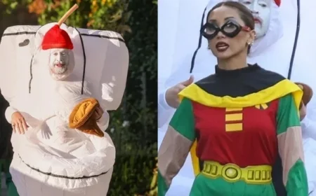 Macaulay Culkin Becomes Giant Toilet, Brenda Song Transforms into Robin for Halloween 2025
