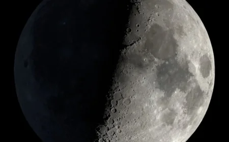 First Quarter Moon Illuminates the Sky on October 29, Wednesday