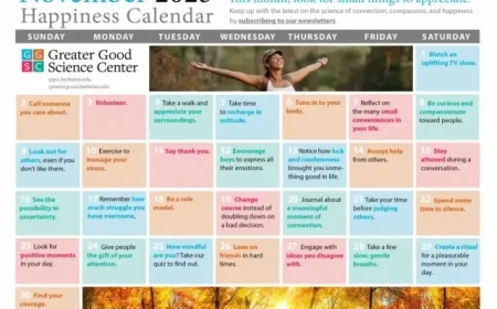 November 2025 Happiness Calendar Unveiled