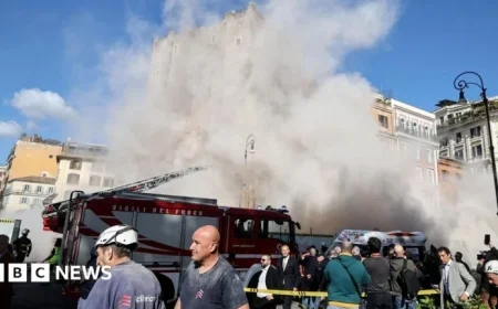 Emergency Response Activated as Medieval Tower Collapses in Rome