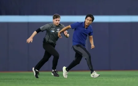 Spectator Disrupts Game 6 by Jumping onto Rogers Centre Field