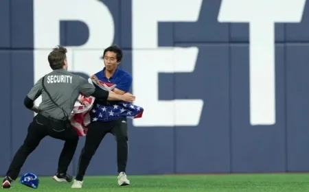 American Flag-Waving Fan Invades Field at World Series Game 6 in Toronto